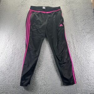 Adidas Climacool Pant Girls L Black Polyester Track Tapered Striped Performance
